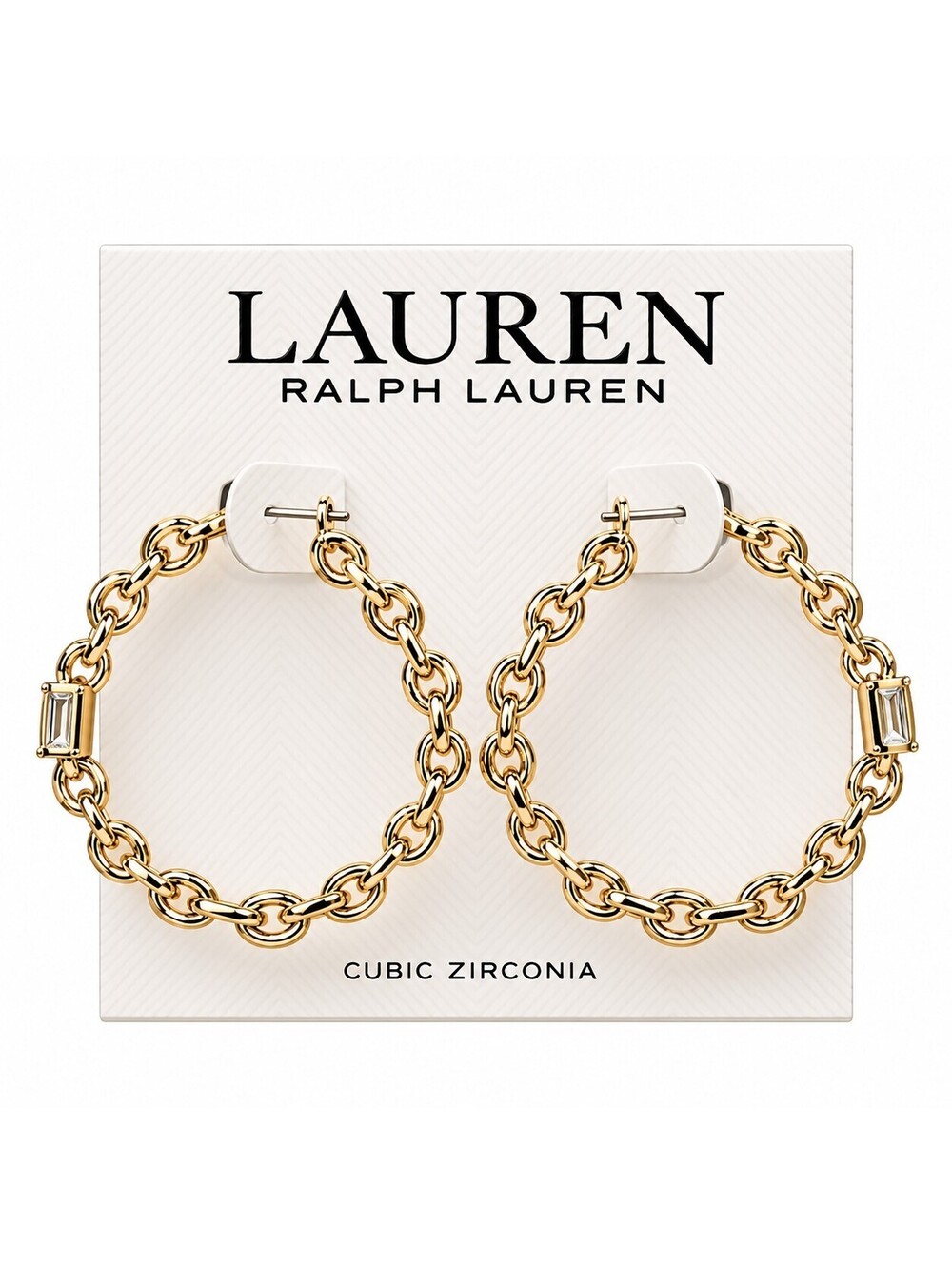Ralph Lauren Gold Tone Braid Hoops